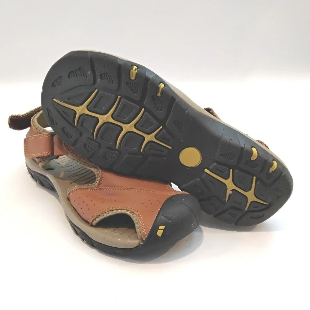Fashion Mens Brown Fisherman Sandals Closed‎ Toe Outdoor Strappy Shoes Size 44